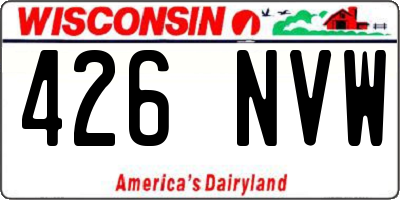 WI license plate 426NVW