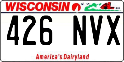 WI license plate 426NVX