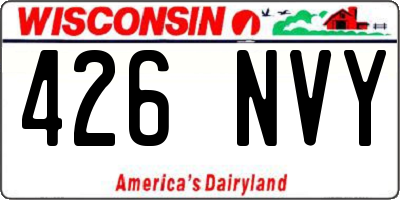 WI license plate 426NVY