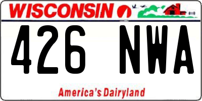 WI license plate 426NWA