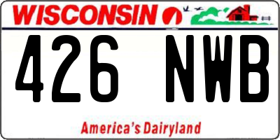 WI license plate 426NWB