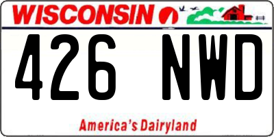 WI license plate 426NWD