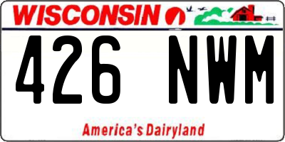 WI license plate 426NWM