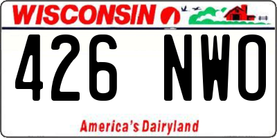 WI license plate 426NWO