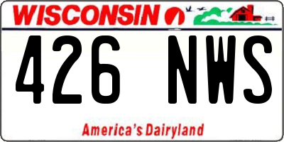 WI license plate 426NWS