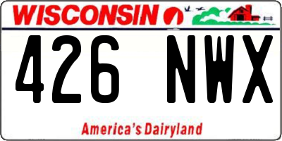 WI license plate 426NWX