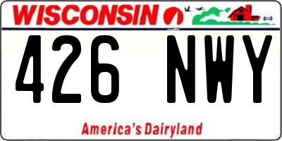 WI license plate 426NWY