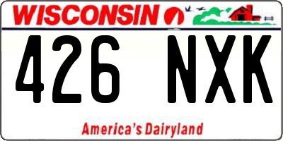 WI license plate 426NXK