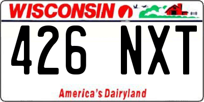 WI license plate 426NXT