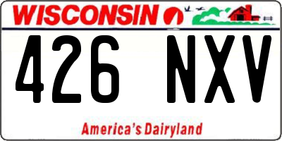 WI license plate 426NXV