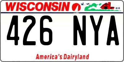 WI license plate 426NYA