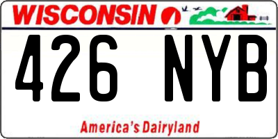 WI license plate 426NYB