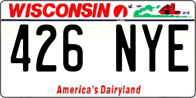 WI license plate 426NYE
