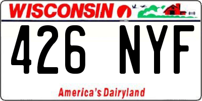 WI license plate 426NYF