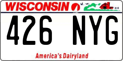 WI license plate 426NYG