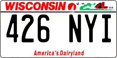 WI license plate 426NYI