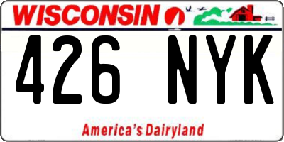 WI license plate 426NYK