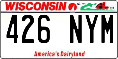 WI license plate 426NYM