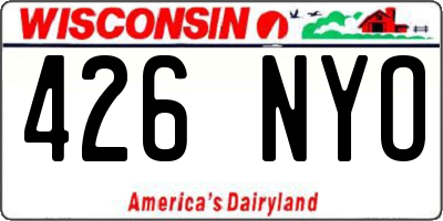 WI license plate 426NYO