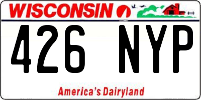 WI license plate 426NYP