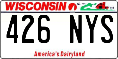 WI license plate 426NYS