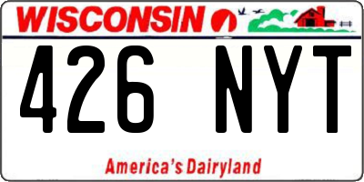 WI license plate 426NYT