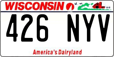 WI license plate 426NYV