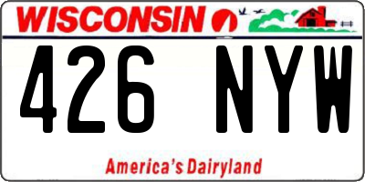 WI license plate 426NYW