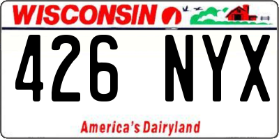 WI license plate 426NYX