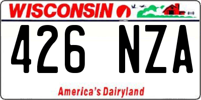 WI license plate 426NZA