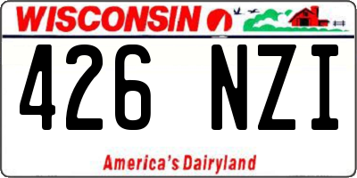 WI license plate 426NZI