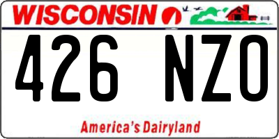 WI license plate 426NZO