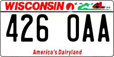 WI license plate 426OAA