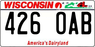WI license plate 426OAB