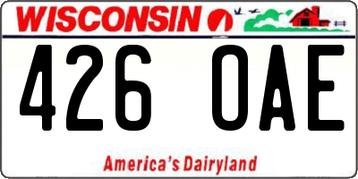 WI license plate 426OAE