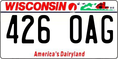 WI license plate 426OAG