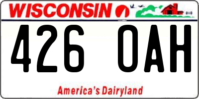 WI license plate 426OAH