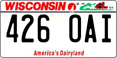 WI license plate 426OAI