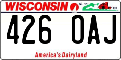 WI license plate 426OAJ
