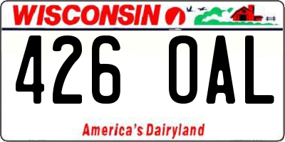 WI license plate 426OAL