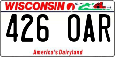 WI license plate 426OAR