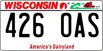 WI license plate 426OAS