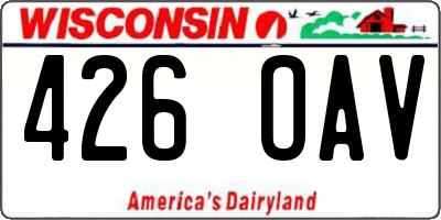 WI license plate 426OAV