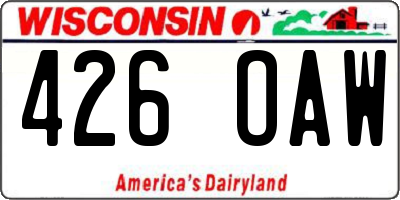 WI license plate 426OAW