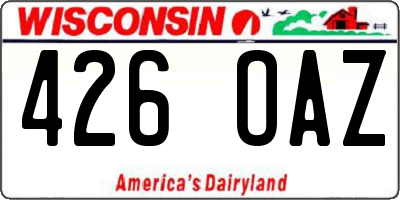 WI license plate 426OAZ
