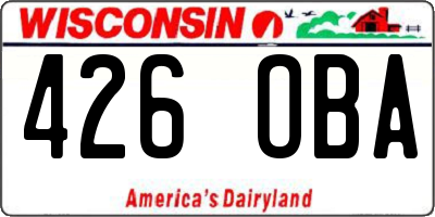 WI license plate 426OBA