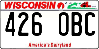WI license plate 426OBC