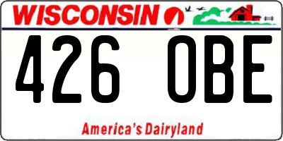WI license plate 426OBE