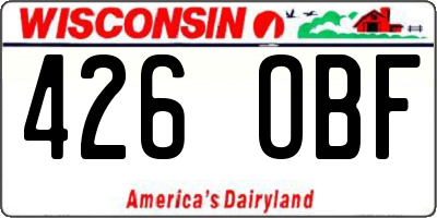 WI license plate 426OBF