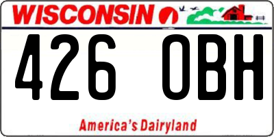WI license plate 426OBH